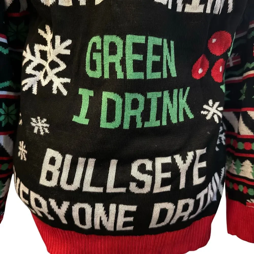 Tipsy Elves Drinking Game Ugly Christmas Sweater, Men's Size Medium